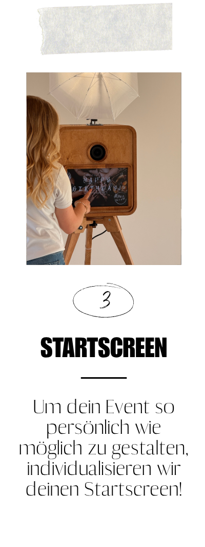 Schritt 3: Startscreen gestalten – Personalisiere den Startbildschirm passend zu deinem Anlass.